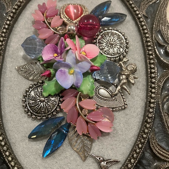 ORIGINAL JEWELRY ART COLLAGE IN GORGEOUS FRAME. UNIQUE HANDMADE GREAT GIFT 🎁 - Picture 3 of 11